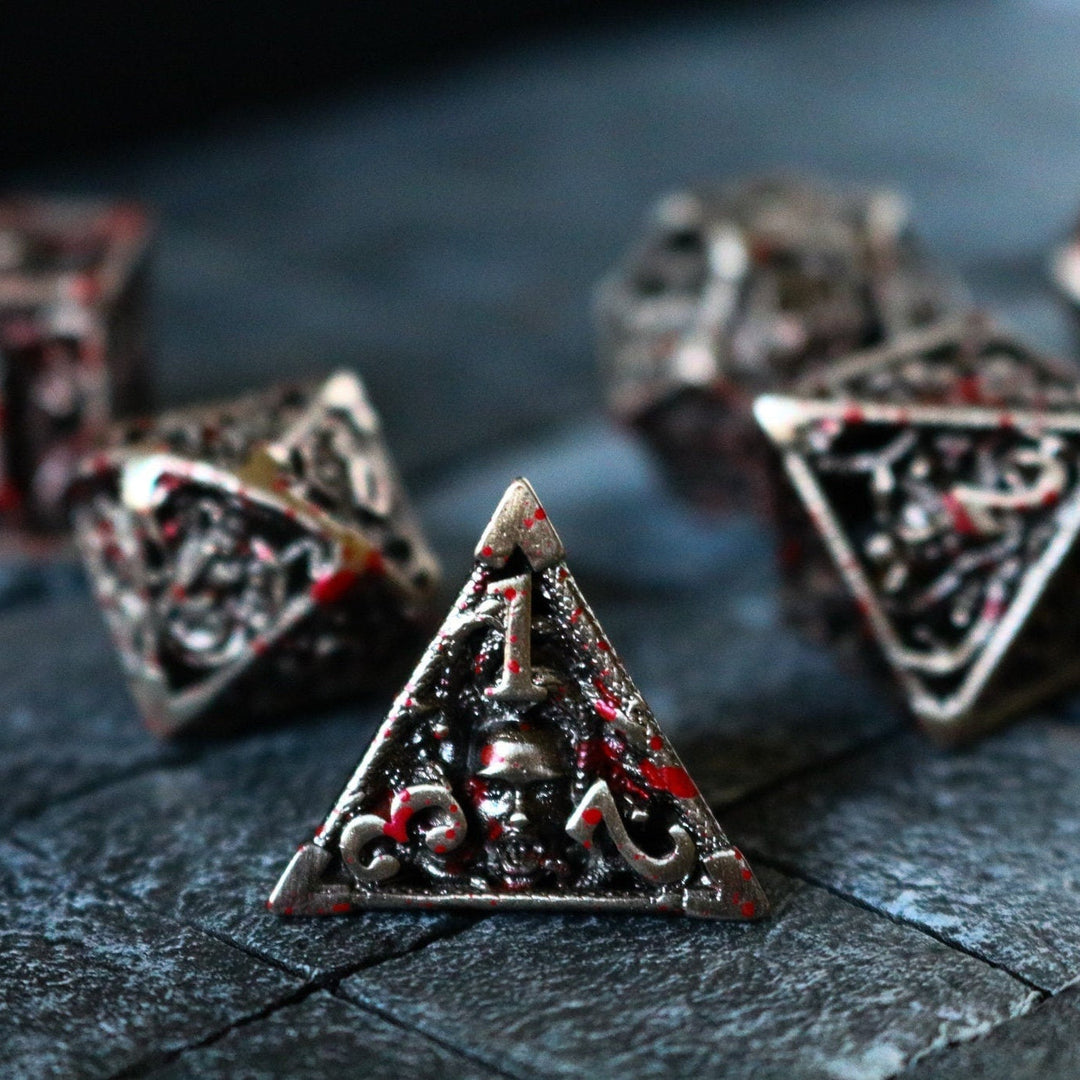 Bloody Medusa Hollow Metal Dice Set Tabletop Gaming