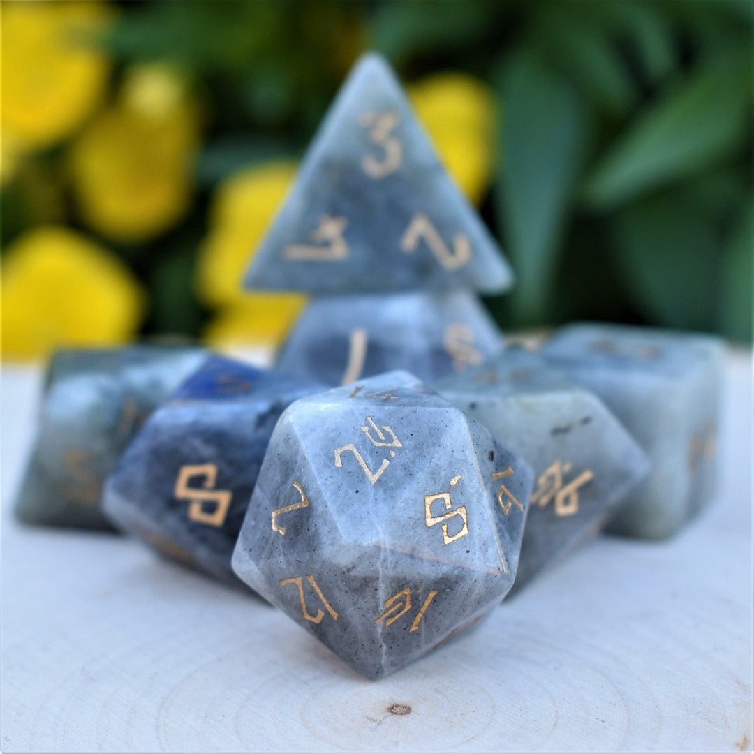 Labradorite "Moonstone" Stone Dice Set