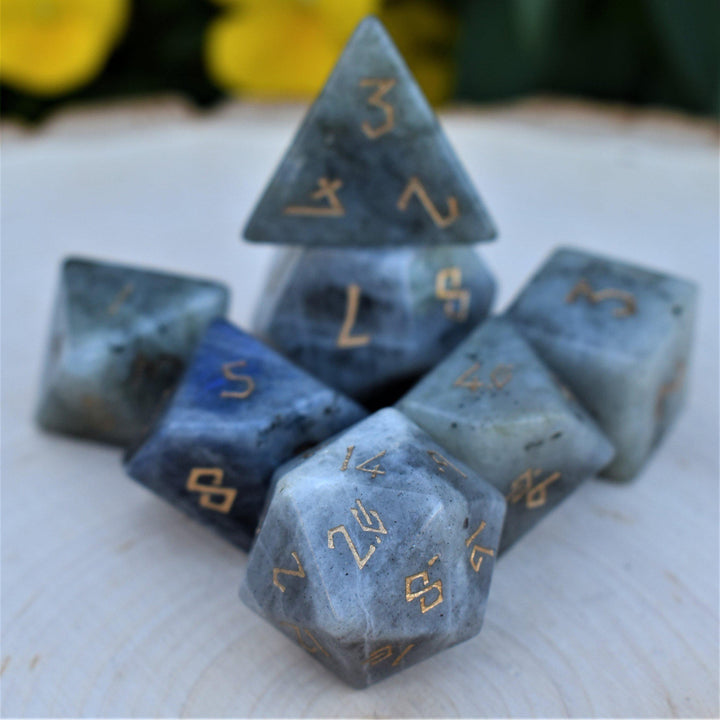 Labradorite "Moonstone" Stone Dice Set