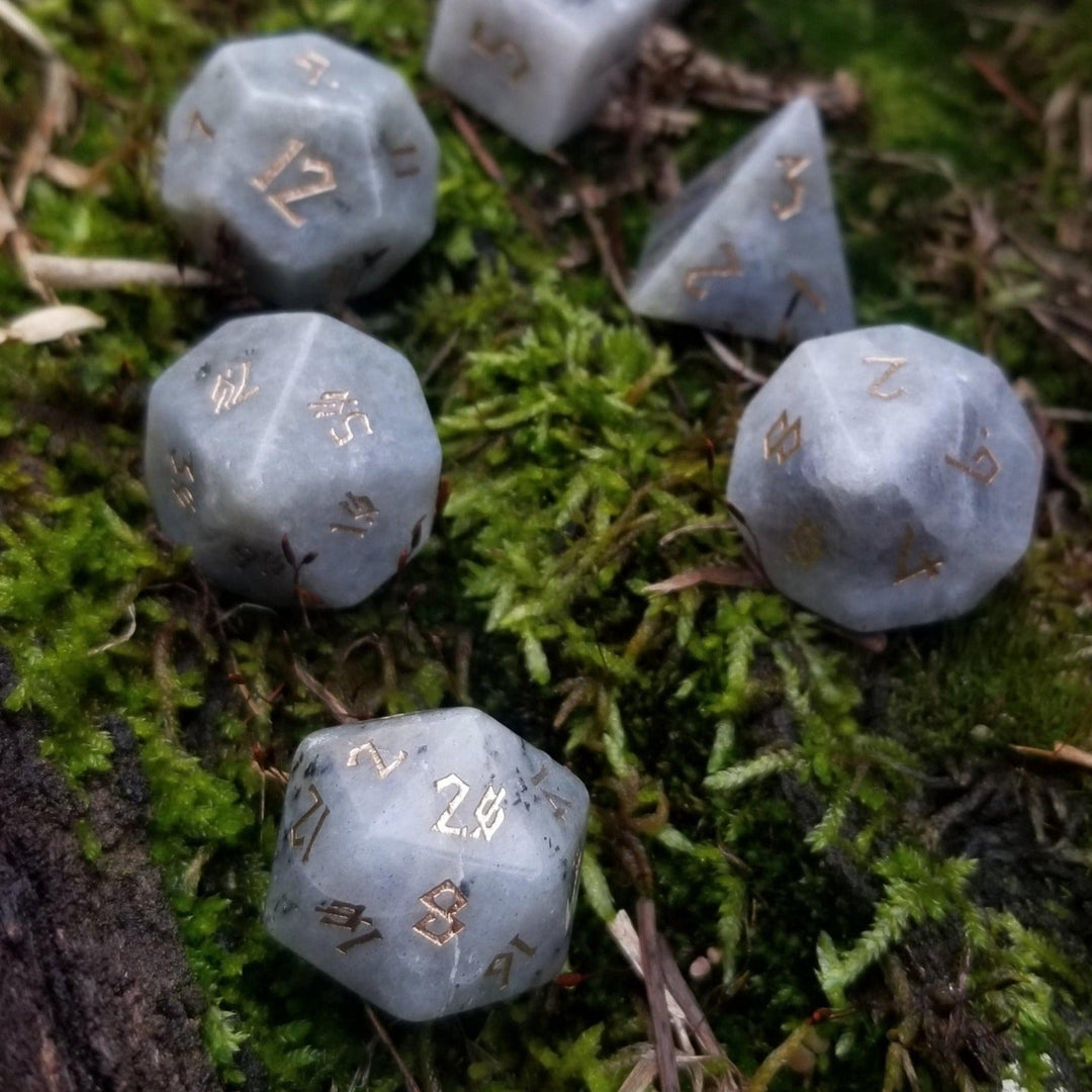 Labradorite "Moonstone" Stone Dice Set