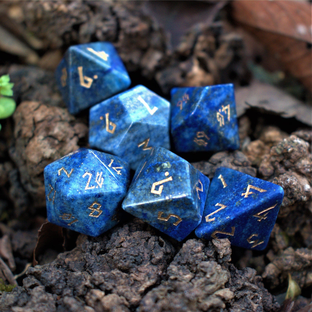 Lapis Lazuli Stone Dice Set