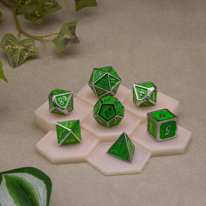 Metal Dice - Glow Green - Set