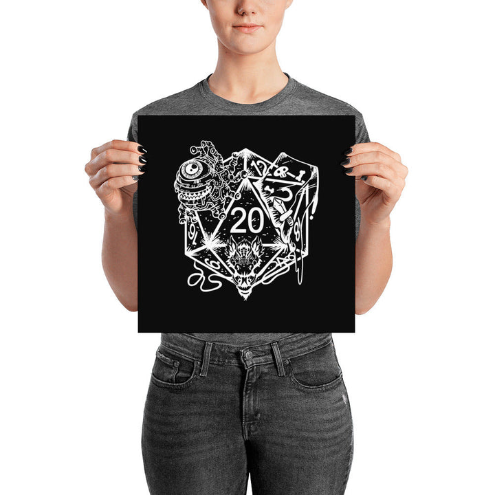 DND Wall Art - Dice Monster - DND - Gift For Dnd - D20 Gift Picture- Game Master - Adventure - RPG Poster - Geek Gift