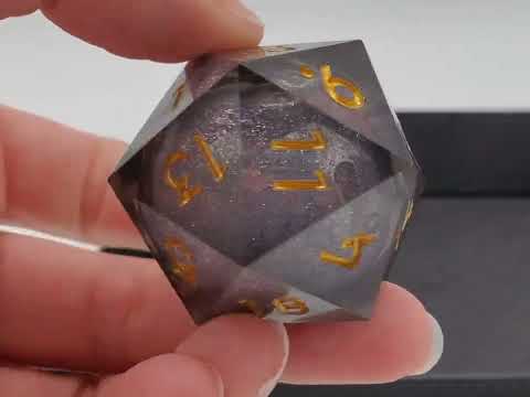 Jumbo 35mm D20 Liquid Core Sharp Edged - Obsidian Fury