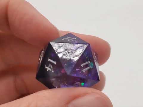 Liquid Core Sharp Edged Dice Set -  Dark Cosmos