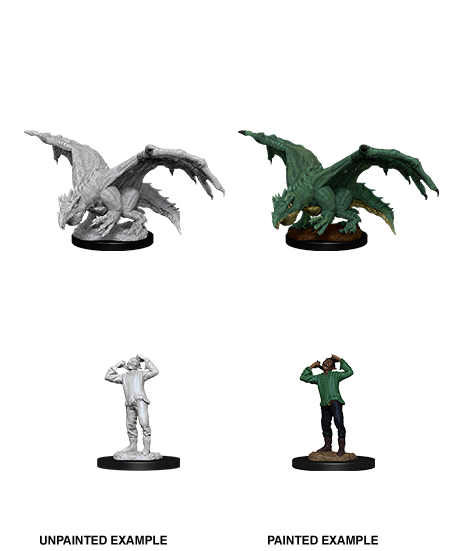 D&D - NMM - Green Dragon Wyrmling & Afflicted Elf