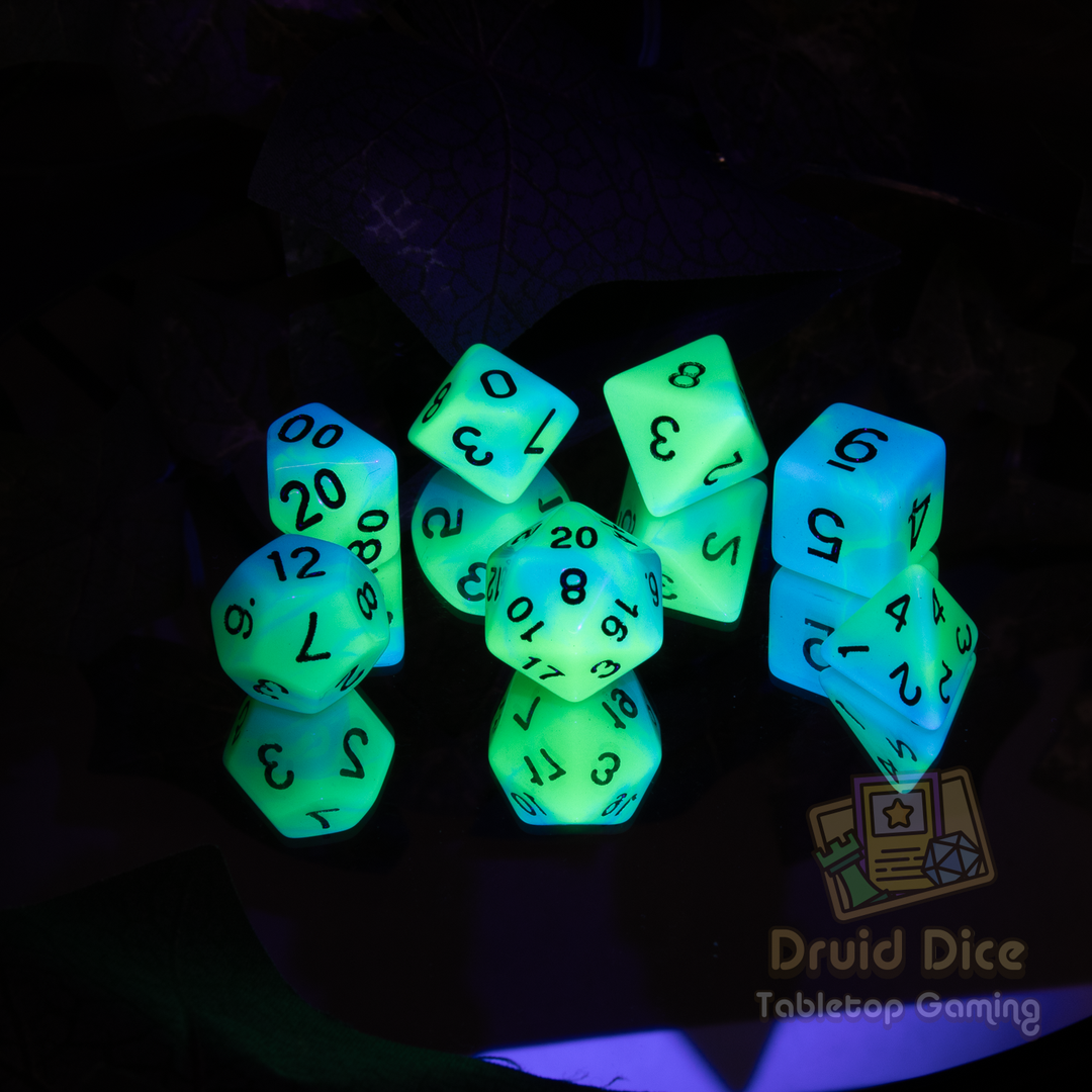 Glow in the Dark Dual Color Dice- 4 color options