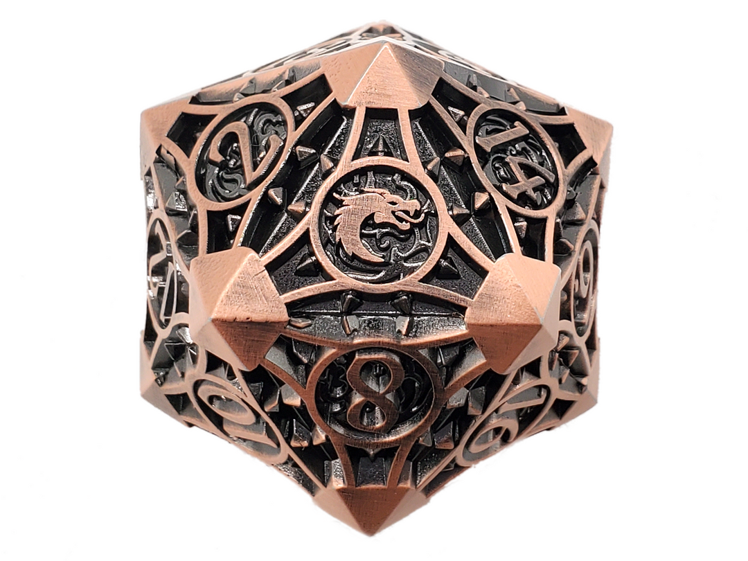 Jumbo 40mm D20 Metal Die - Ancient Bronze