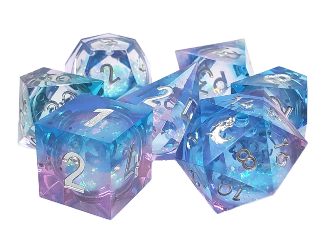 Liquid Core Sharp Edged Dice Set - Twilight Fury